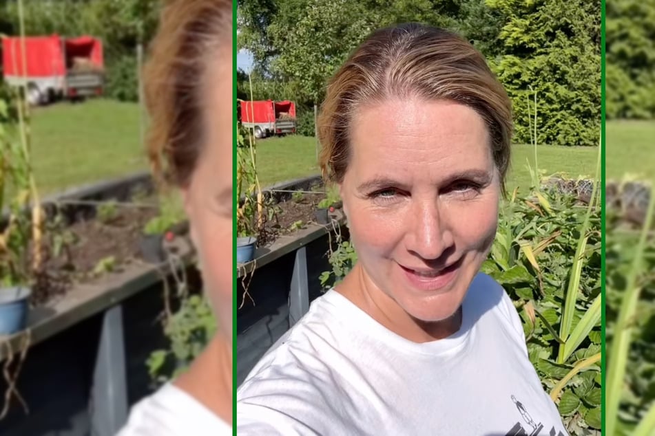 Judith Rakers (49) hat in ihrem Hamburger Garten riesige Knoblauch-Knollen geerntet.