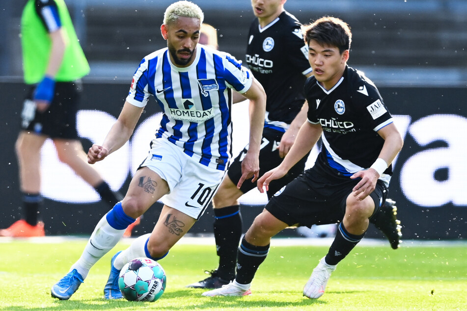 Herthas Topscorer Matheus Cunha (22/l.) spielt inzwischen beim spanischen Meister Atletico Madrid.