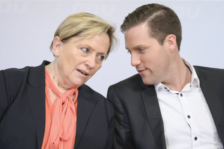 Susanne Eisenmann, Spitzenkandidatin zur Landtagswahl 2021 und Kultusministerin des Landes Baden-Württemberg, und Manuel Hagel, Generalsekretär der CDU, im Januar 2020.