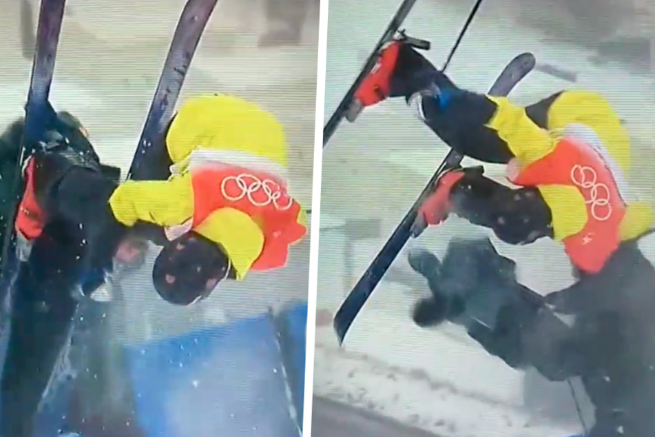 Schreckmoment bei Olympia 2022: Freestyle-Skifahrer kracht in Kameramann!