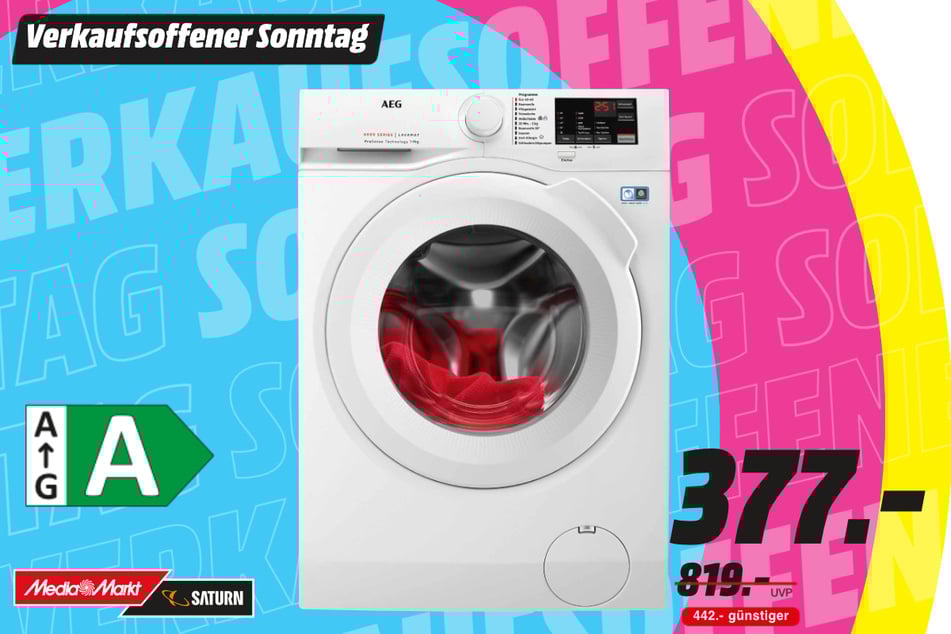 AEG-Waschmaschine für 377 statt 819 Euro.