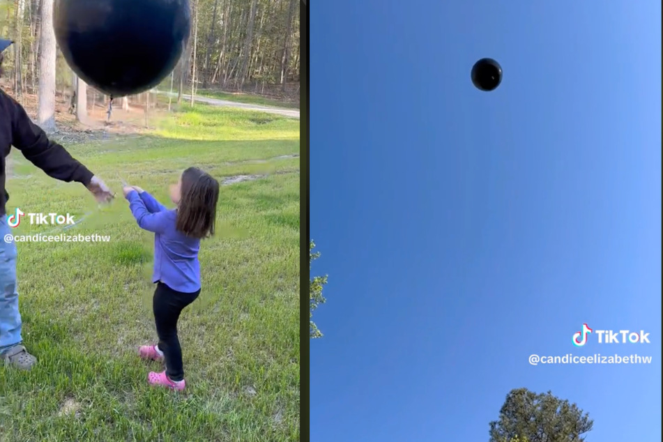 Leider verpatzte die Vierjährige ihren wichtigen Auftrag, was zur Folge hatte, dass der Ballon gen Himmel davonflog.
