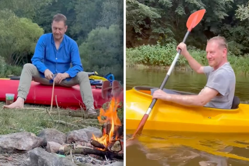 Sachsen-MP Michael Kretschmer (51, CDU) entspannt während seines Sommerurlaubs in Südböhmen an Land und auf dem Wasser.