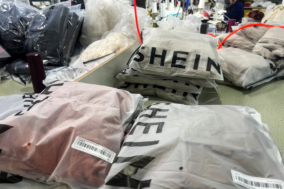 Packs of clothing are pictured at a garment factory for Shein in Guangzhou, Guangdong province, China.
