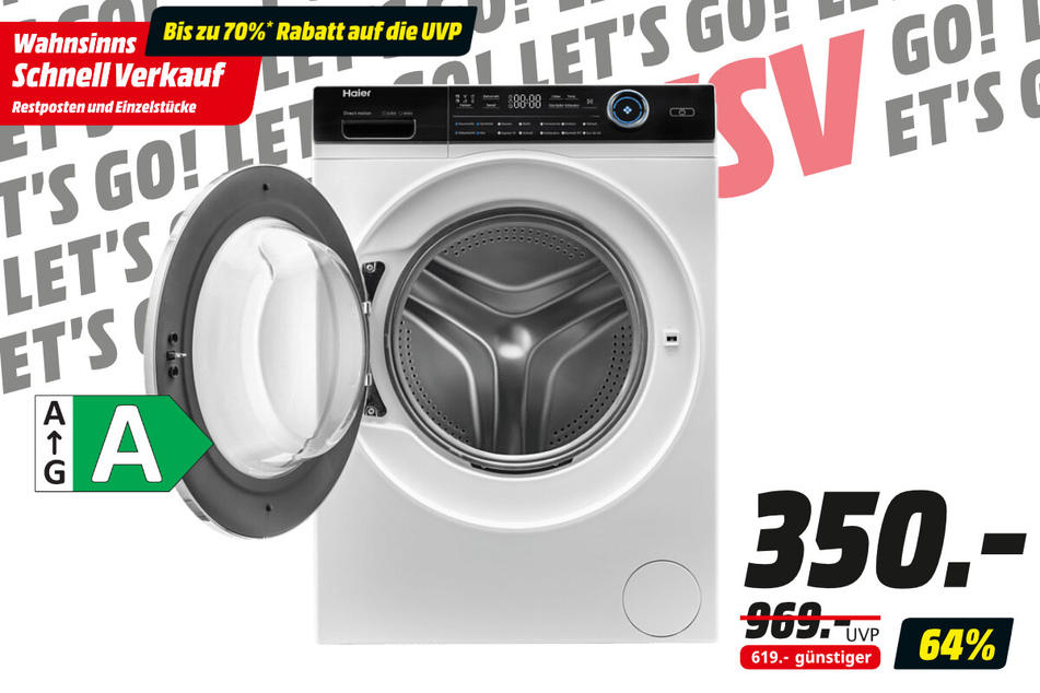 Haier-Waschmaschine für 350 statt 969 Euro.