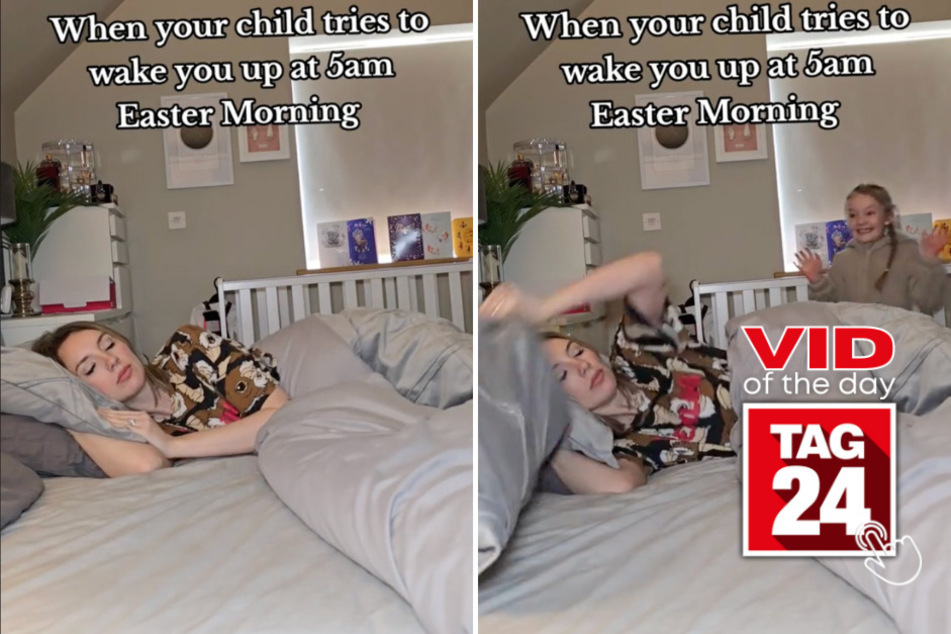 viral videos: Viral Video of the Day for March 31, 2024: Daughter tries to wake mom up early for Easter – then disaster!