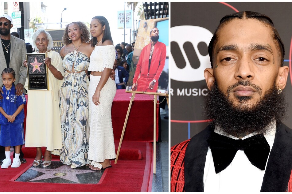 The late Nipsey Hussle (r) was honored with a posthumous star on the Hollywood Walk of Fame.