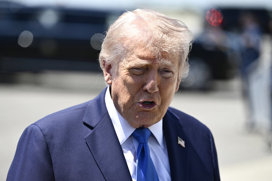 President Donald Trump (pictured) called Monday for comedian Jimmy Kimmel to be fired for likening First Lady Melania Trump to an "expectant widow," in a joke made days before a third alleged attempt to assassinate Trump.