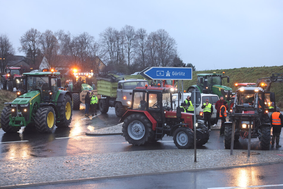 Auch in Dresden kam es bereits zu Autobahn-Blockaden durch Landwirte.