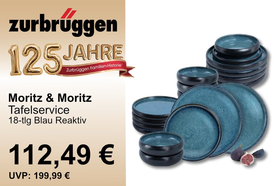 Das Moritz & Moritz Tafelservice für 112,49 statt 199,99 Euro.