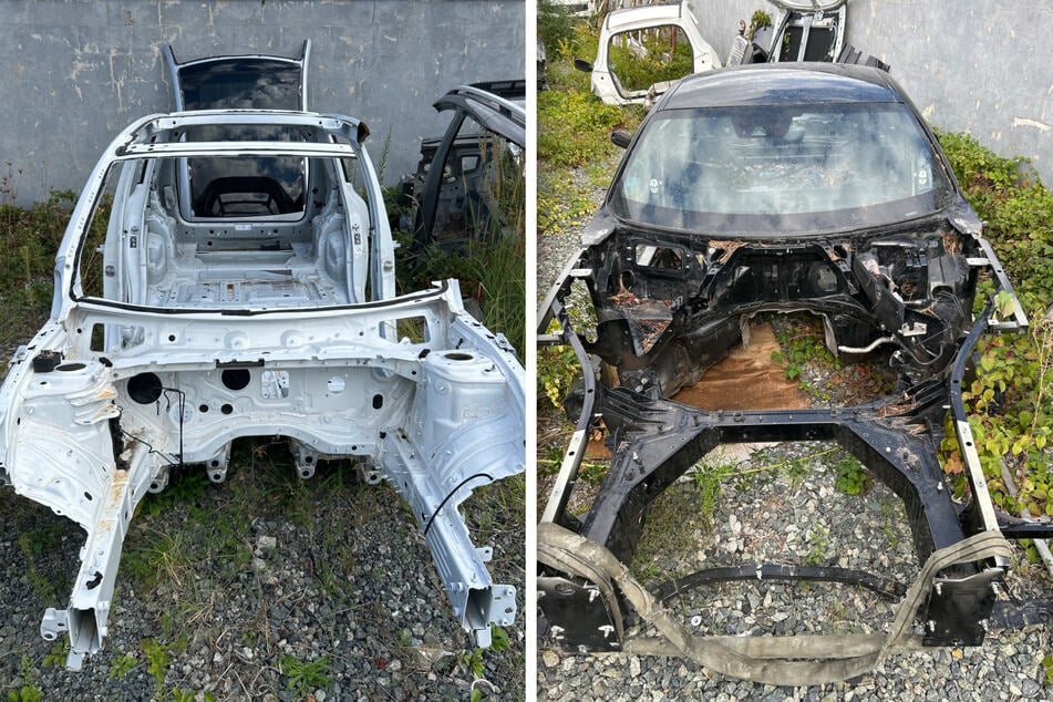 Von den ausgeschlachteten Autos blieb nicht mehr viel übrig.