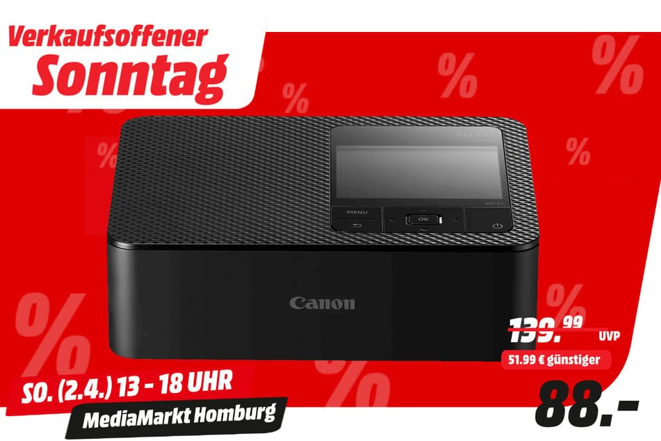 Canon-Fotodrucker für 88 statt 139,99 Euro.