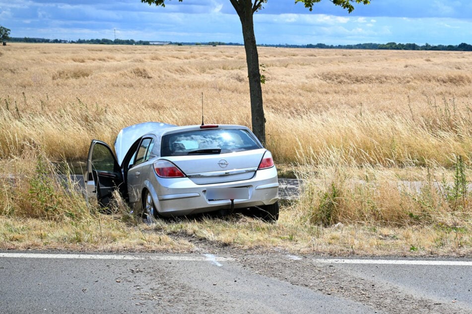 Der Opel kam erst im Straßengraben zum Stehen.