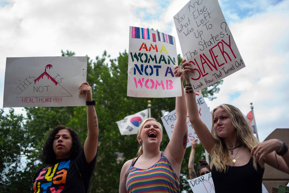 Missourians take to the streets to protest rightwing efforts to restrict abortion access.