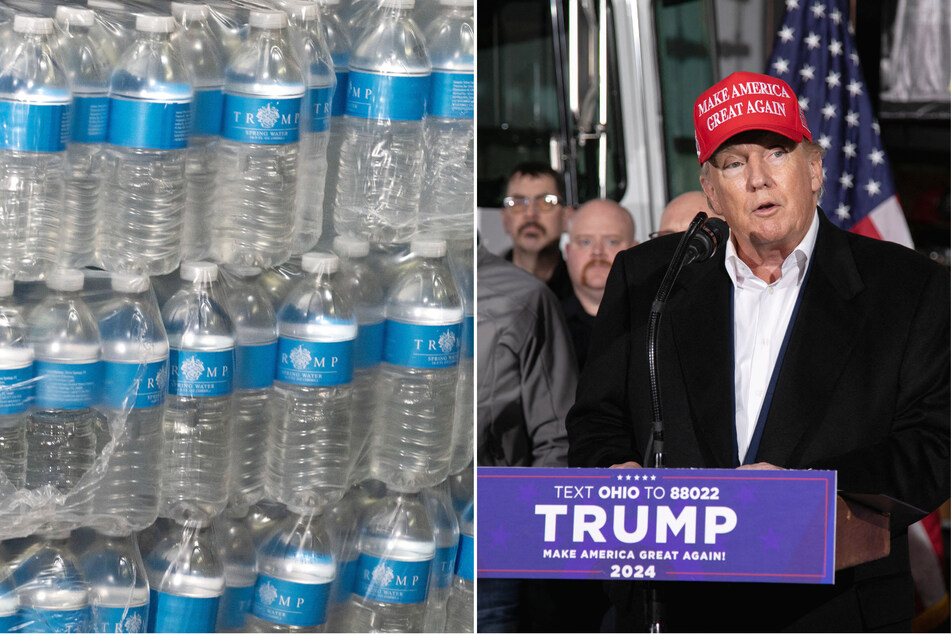 Donald Trump doles out "Trump Water" and McDonald's in East Palestine visit
