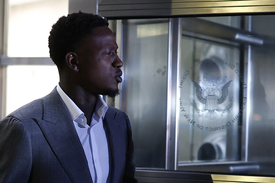 NBA player Terry Rozier departs after his arraignment hearing at Brooklyn Federal Court on charges tied to illegal sports betting and poker game schemes on December 8, 2025 in New York City.