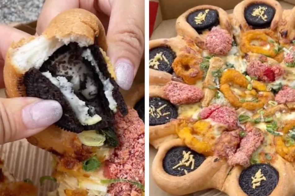 Eine Food-Bloggerin nahm die verrückte Pizza-Kreation genauer unter die Lupe.