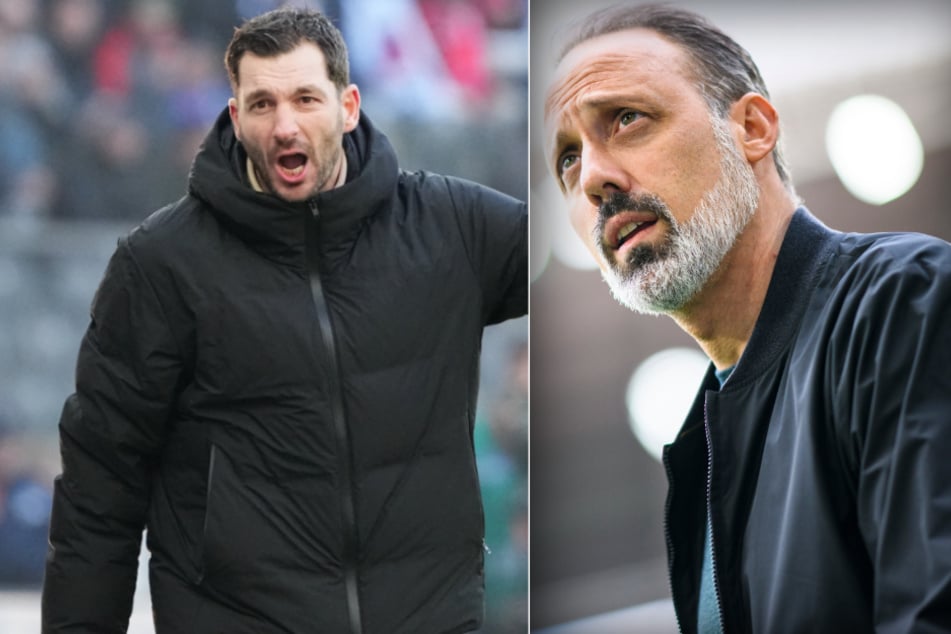 Für Pellegrino Matarazzo (45, r.) könnte das Trainer-Duell mit Sandro Schwarz (44) das letzte als Hoffenheim-Coach sein. Bei einer erneuten Niederlage wackelt sein Stuhl wohl gewaltig.
