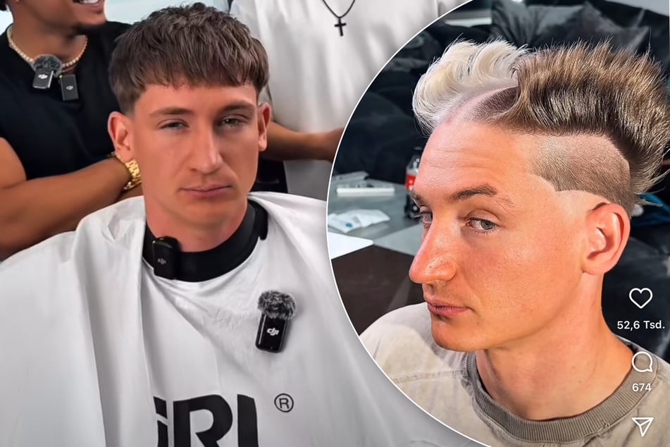 Zu Beginn des Videos trägt Tom Supreme (26) seine Haare wie gewohnt.