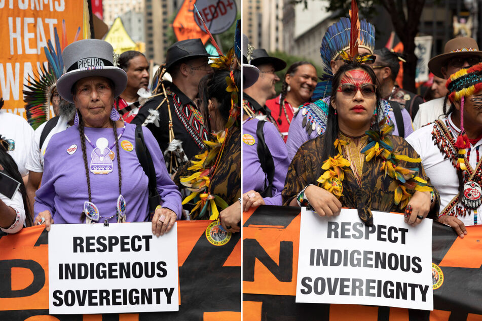 Indigenous communities march through Manhattan to the United Nations calling for President Biden to end to fossil fuel production and respect Indigenous sovereignty.