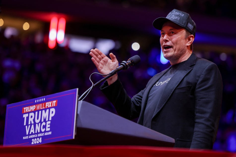 Tesla CEO and X owner Elon Musk speaks during a rally for Republican presidential nominee Donald Trump at Madison Square Garden in New York on October 27, 2024.