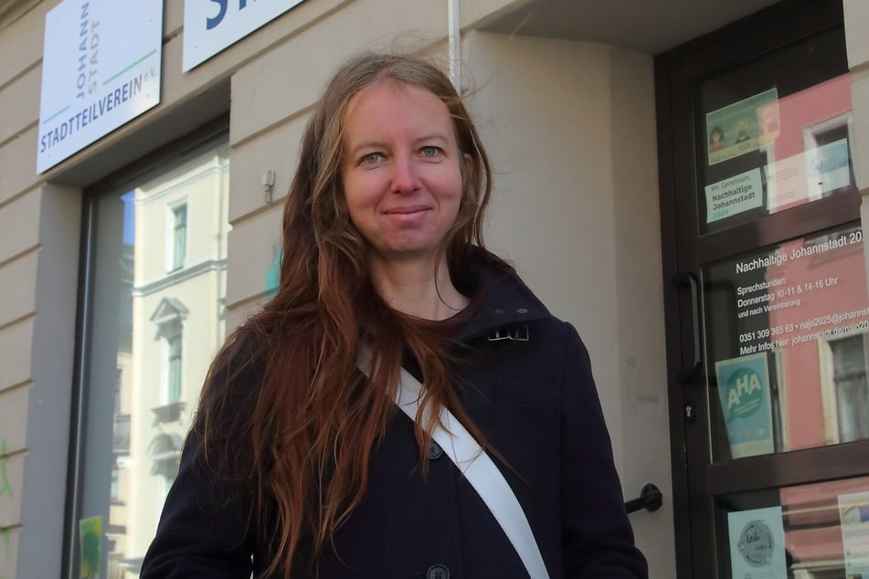 Andrea Schubert (41) ist vom Stadtteilverein Johannstadt und Koordinatorin des Bündnisses "Johannstädter Netzwerk für Solidarität mit der Ukraine".
