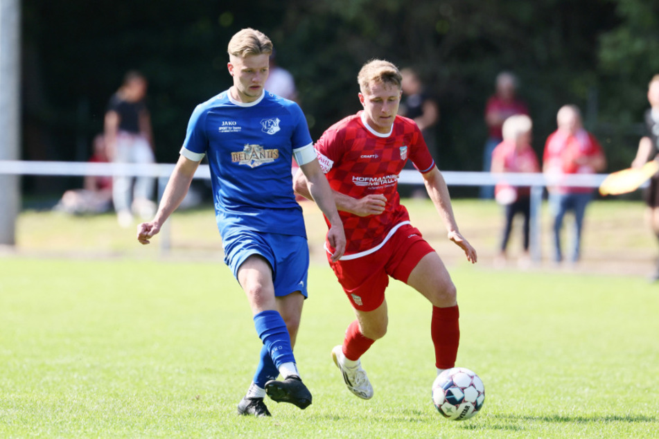 Neuzugang Daniel Haubner (26, r.) glaubt an einen Sieg gegen Altglienicke.