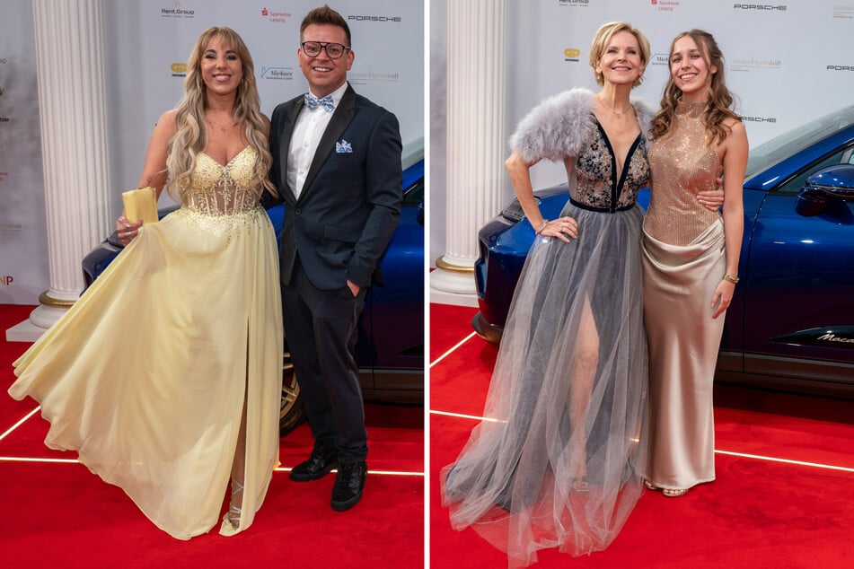 Sängerin Annemarie Eilfeld (36, 1.v.l.) und ihr bester Freund Dominik Ledea (2.v.l.) sind große Griechenland-Fans. Andrea Kathrin Loewig (60, 2.v.r.) und ihre Tochter Josephine (18) wollten verschiedene Stile tragen, haben sich aber trotzdem aufeinander abgestimmt.