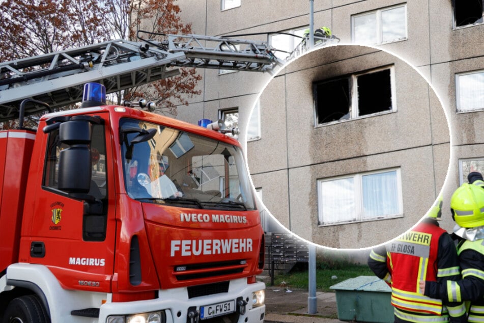 Chemnitz: Großbrand in Chemnitz: Wohnung aktuell unbewohnbar
