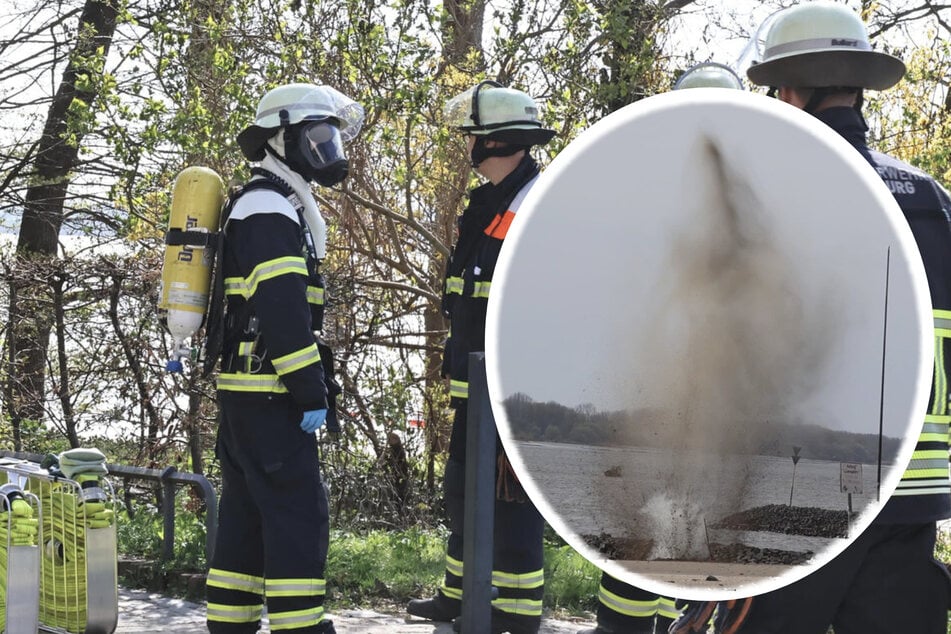 Hamburg: Großeinsatz an Elbe: Flasche mit explosiver Substanz erfolgreich gesprengt