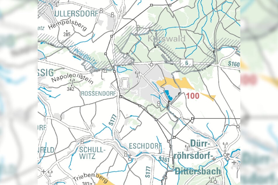 Abgelehnt und trotzdem da: Die gelbe Vorrangfläche reicht bis auf den Helmholtz-Campus.