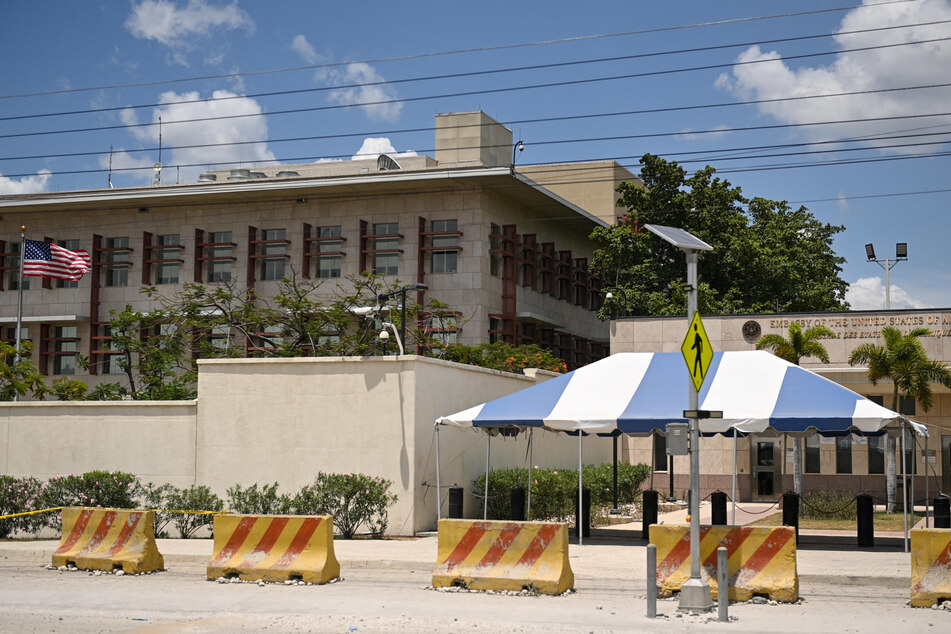 The US embassy is pictured in Port-au-Prince, Haiti, on August 9, 2023.