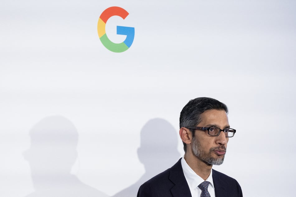 Alphabet Inc. and Google CEO Sundar Pichai speaks during the inauguration of a Google Artificial Intelligence hub in Paris on February 15, 2024.