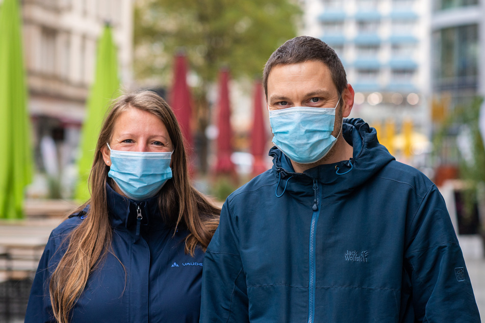 Romy Franz und Thomas Kesselring sprechen sich gegen die Maskenpflicht in der Innenstadt aus.