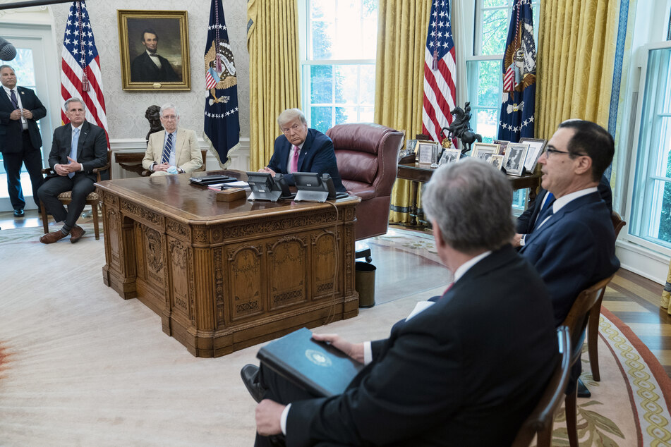US-Präsident Trump beim Treffen im Weißen Haus.