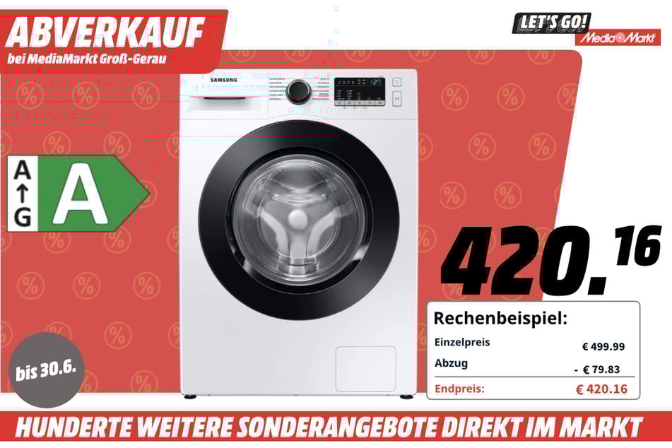 Samsung-Waschmaschine für 420,16 Euro.