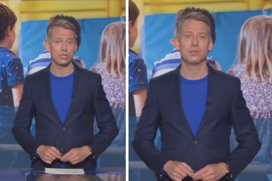 Ohr von Tagesschau-Moderator André Schünke wächst während der Sendung
