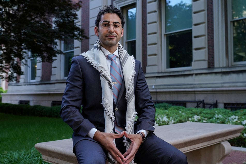 Mohsen Mahdawi poses for a portrait on the Columbia University campus in New York City on May 18, 2025.