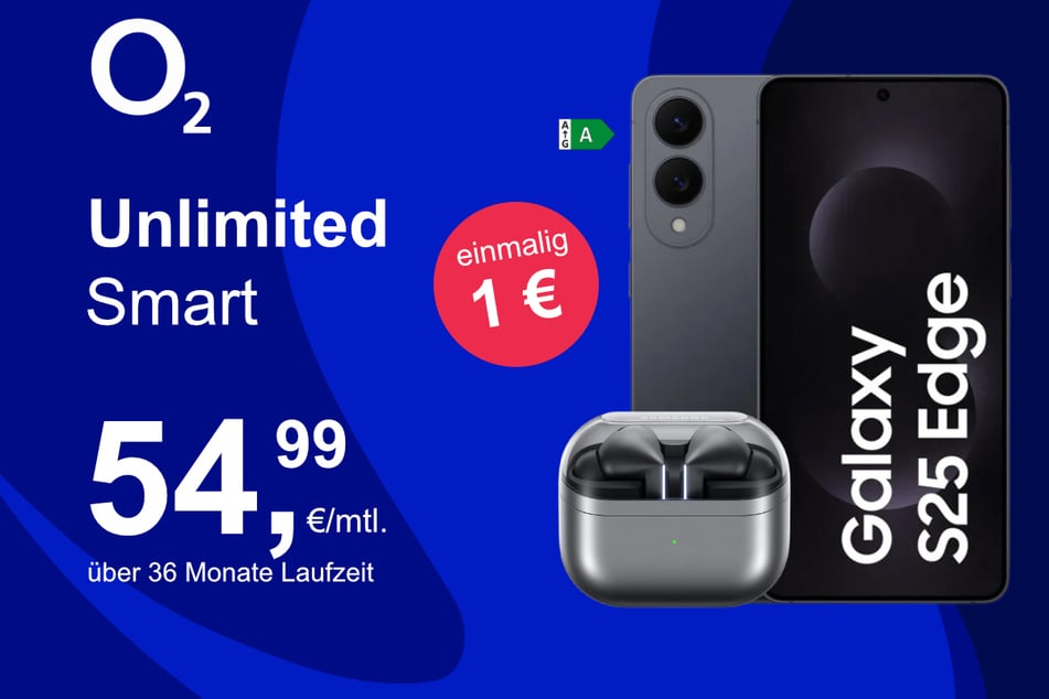 Das Samsung Galaxy S25 Edge mit Buds 3 Pro für einmalig 1 Euro.
