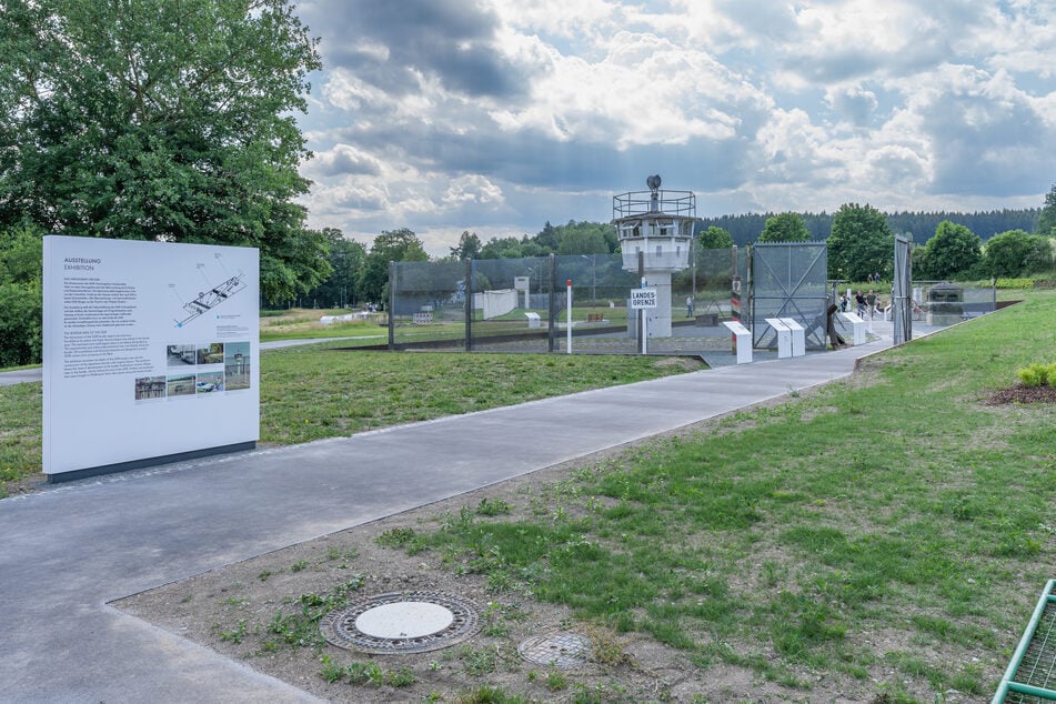 Ansicht des Bereichs der ehemaligen innerdeutschen Grenze in Mödlareuth (Thüringen und Bayern).