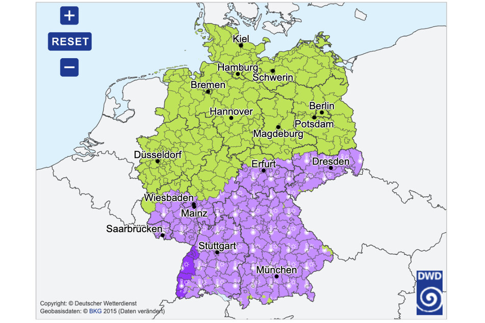 Am Sonntag gelten in der Südhälfte Deutschlands Warnungen vor Hitze.