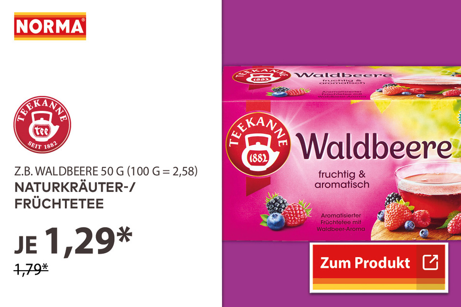 Naturkräuter-/Früchtetee für 1,29 Euro