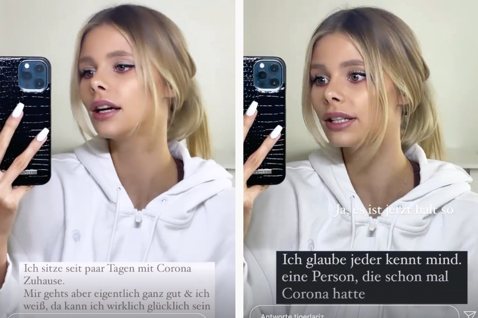 In mehreren Instagram-Storys informierte die 21-Jährige am Freitag ihre Fans über ihre Corona-Infektion.
