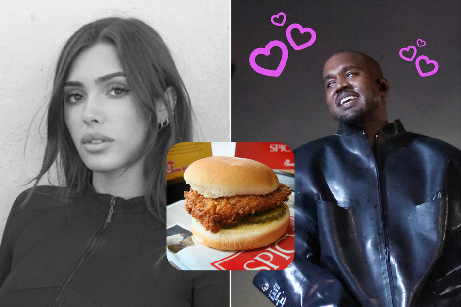 Rapper Kanye West (r.) and his alleged new wife Bianca Censori were spotted at a Chick-fil-A in Hollywood before hitting the gym.