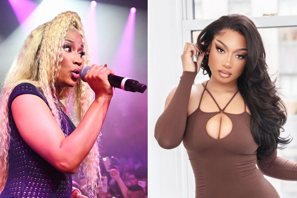 The cemetery where Megan Thee Stallion's (r.) mother was laid to rest upped security due to threats from Nicki Minaj fans.