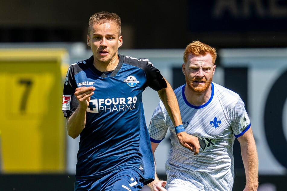 Ex-HSV-Profi Filip Bilbija (24, l.) hat beim SC Paderborn 07 sein sportliches Glück gefunden. Am Samstag kehrt er mit den Ostwestfalen in den Volkspark zurück.