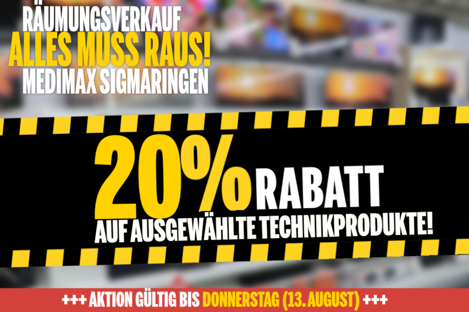 Wegen Schließung bekommt Ihr in Sigmaringen jetzt 20 % Nachlass auf ausgewählte Produkte!