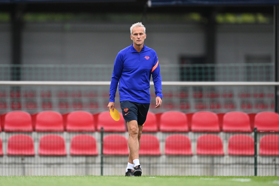 Xaver Zembrod (54) am heutigen Mittwoch beim RB-Training in Leipzig.