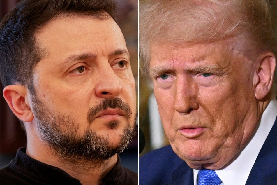 US President Donald Trump (r.) called Ukrainian leader Volodymyr Zelensky (l.) a "dictator" on Wednesday.