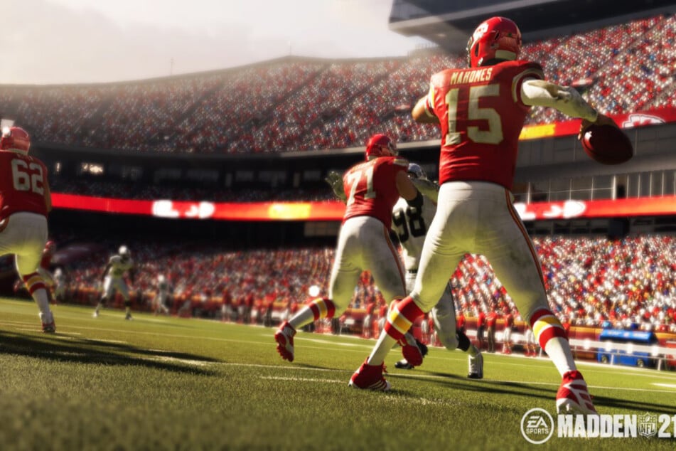 Quarterback-Superstar Patrick Mahomes von den Kansas City Chiefs in Action.